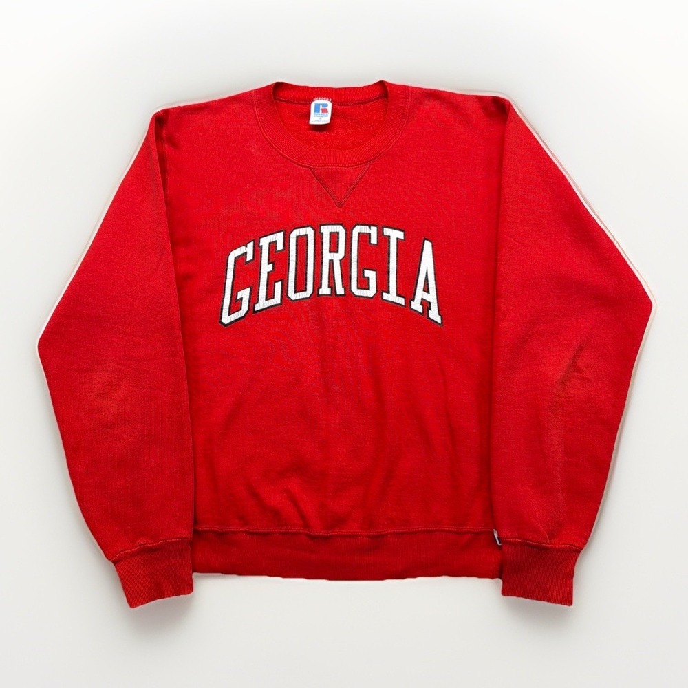 Vintage Russell Athletic Sweatshirt Men's S Red Georgia Made In USA VTG
